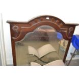 An over mantel mirror wih arched top approx, 113cm overall