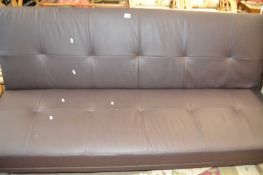 Brown sofa bed, approx 2 metres long