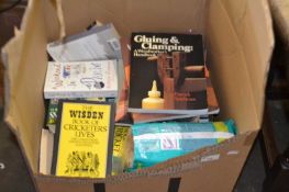 Quantity of assorted books to include woodworking, fiction, Wisdens Cricketing and others