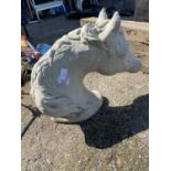 Reconstituted stone model of a horses head
