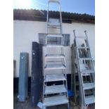 A folding aluminium step ladder