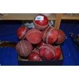 Box of cricket balls