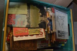 Large box of various vintage sports magazines and other ephemera