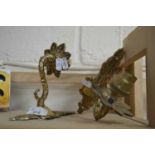 Pair of brass wall sconces