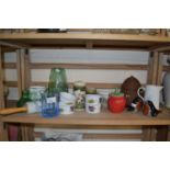 Mixed Lot: Various glass and ceramics to include model birds, vases, kitchen wares etc