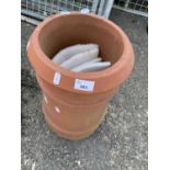 Terracotta chimney pot planter