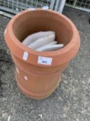 Terracotta chimney pot planter