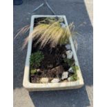 Shallow stone planter