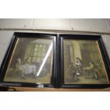 After Bennett - Pair of coloured prints, interior scenes