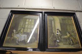 After Bennett - Pair of coloured prints, interior scenes