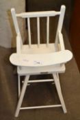 White painted dolls highchair