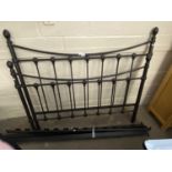 Black double bed frame, approx 144cm wide