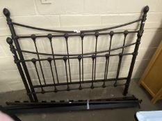 Black double bed frame, approx 144cm wide