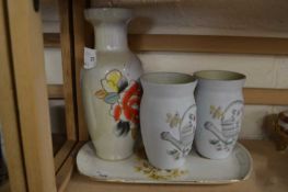 Mixed Lot: Dressing table tray and assorted vases