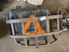Cast iron metal hay basket together with a 260 psi cased compressor