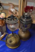 Two vintage paraffin lamps