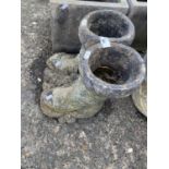A novelty wellington boot reconstituted stone planter