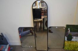 Pair of rectangular wall mirrors with a similar arched wall mirror (3)