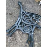 Pair of cast iron bench ends