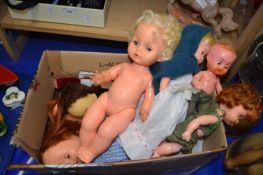 Box of various assorted dolls