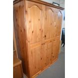 Triple front pine wardrobe