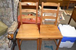 Pair of pine kitchen chairs