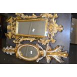 Pair of modern gilt framed wall mirrors