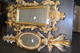 Pair of modern gilt framed wall mirrors