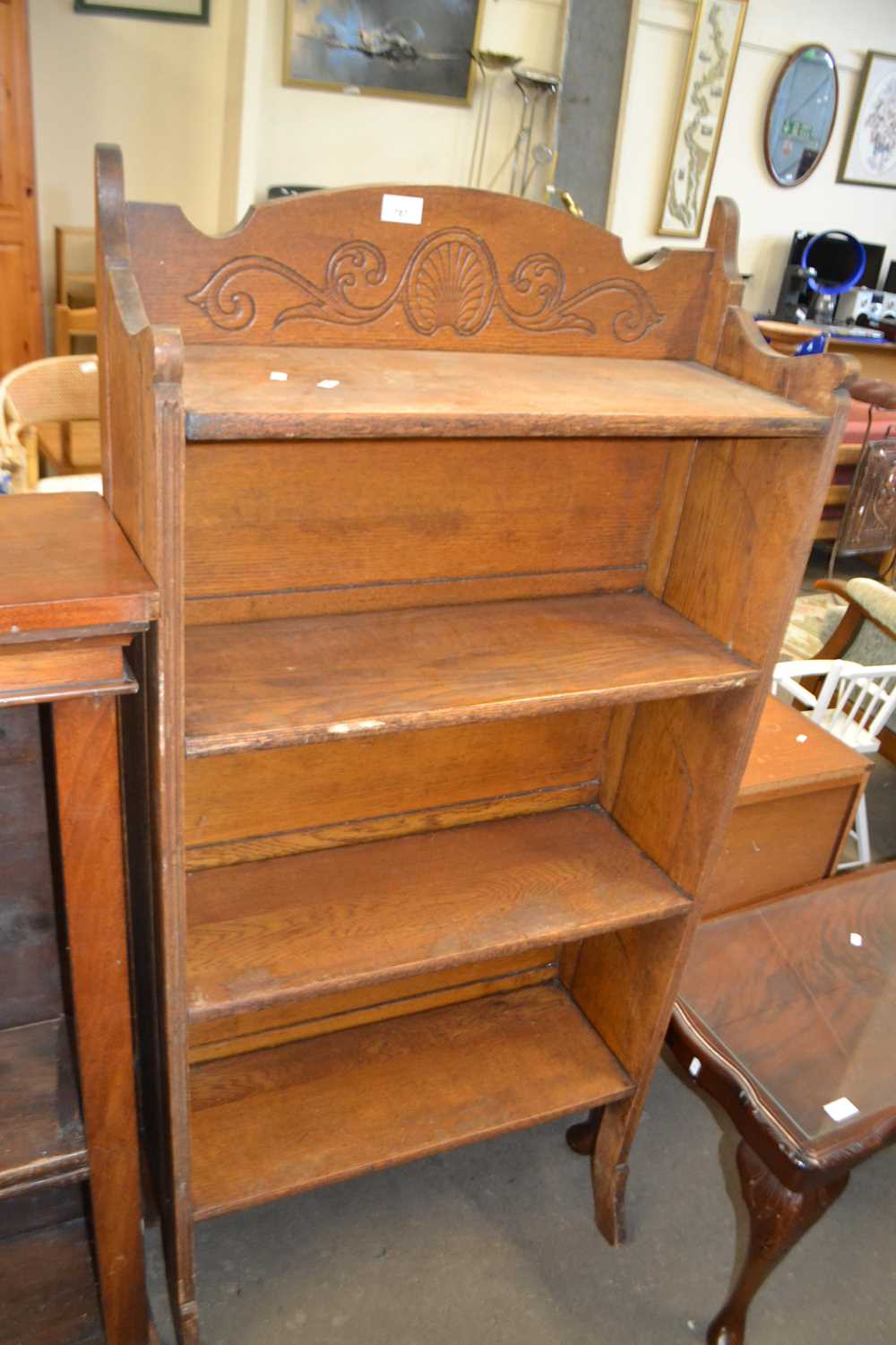 Four tier pine book shelf, 65cm wide