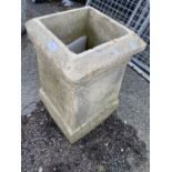 Reconstituted stone tapered square planter