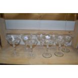 Set of champagne glasses with a ribbon decoration