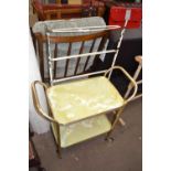 A metal framed two tier hostess trolley together with a laundry rack (2)