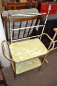 A metal framed two tier hostess trolley together with a laundry rack (2)