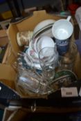 One box of house clearance china and glass ware