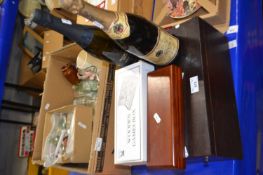 Mixed Lot: Two bottles of champagne, a Remy Martin Cognac promotional writing box together with