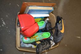 Mixed Lot: Football boots, books, picture frame and other items