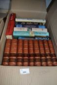 A faux fronted box of Waverley novels together with hardback fiction to include Maeve Binchey and