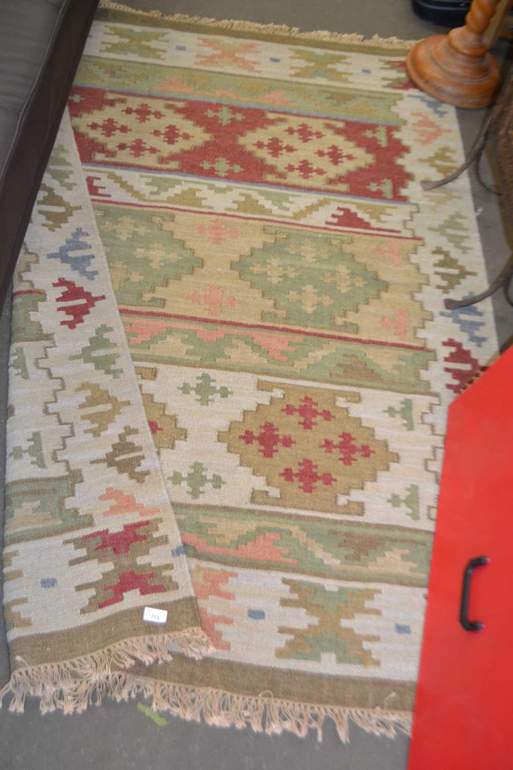 Kilim style rug approx 178cm long