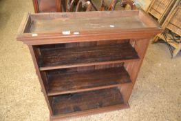 Small late 19th or early 20th Century hardwood open front bookcase cabinet, 82cm wide