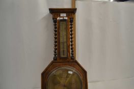 Early 20th Century oak cased barometer marked Aitchison, London