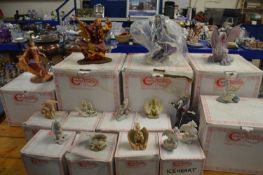 Collection of Enchantica models, various dragons and figures with original boxes