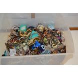 Large box of assorted costume jewellery