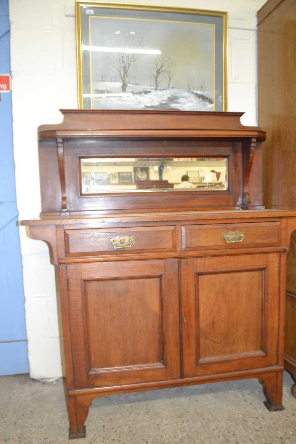 Late Victorian American walnut mirror back sideboard, 120cm wide