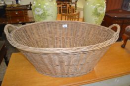 Vintage wicker laundry basket