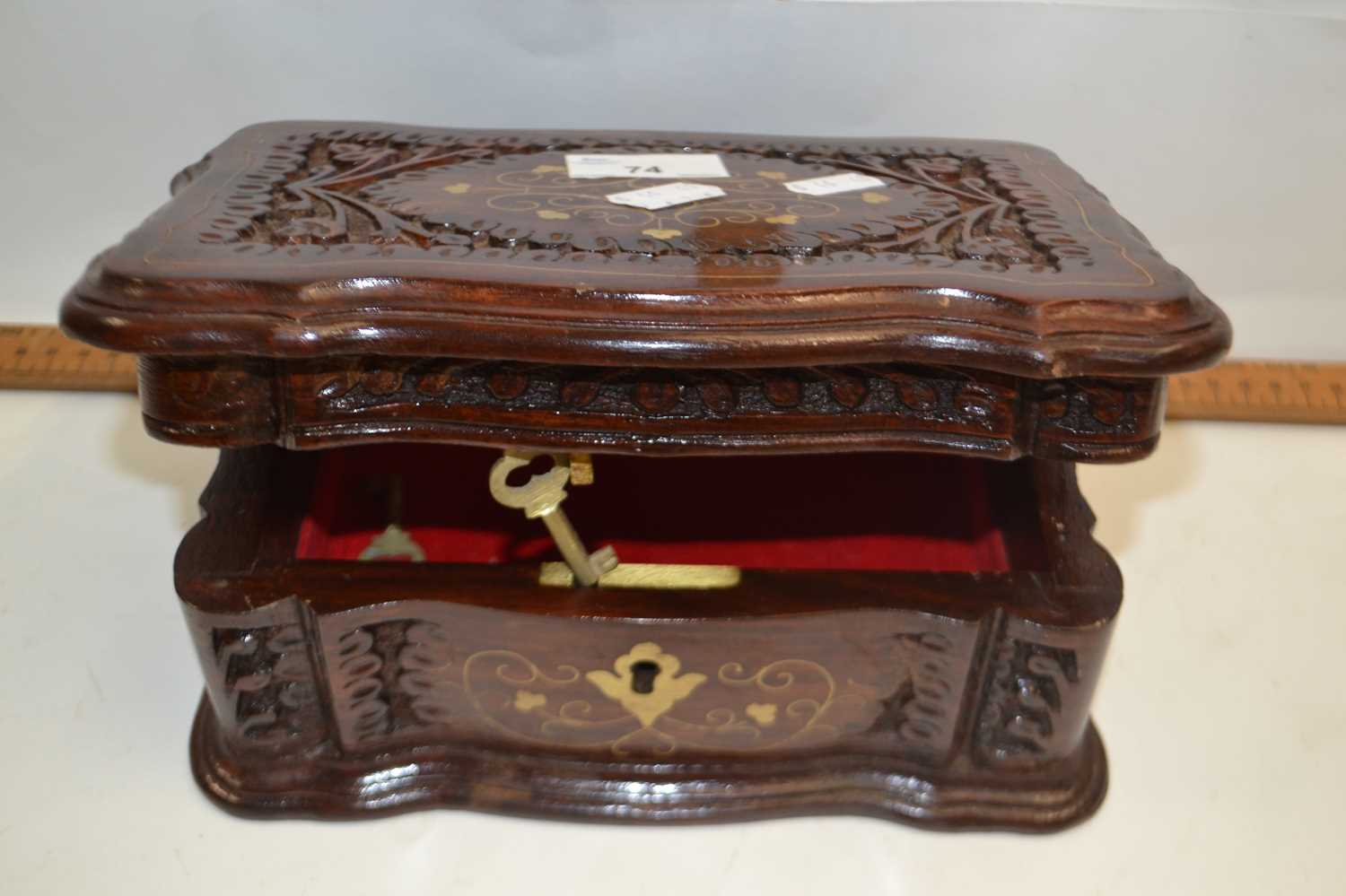 Indian brass inlaid jewellery box