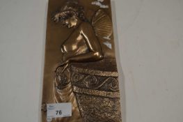 Reproduction Art Nouveau bronze effect plaque