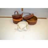 Two leather collar boxes and contents