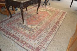 20th Century Middle Eastern wool floor rug decorated with large central panel, 203cm wide, 310cm