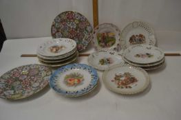 Quantity of porcelain ribbon plates and other decorative plates