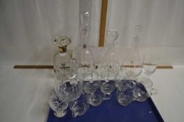 Mixed Lot: Various decanters, drinking glasses etc